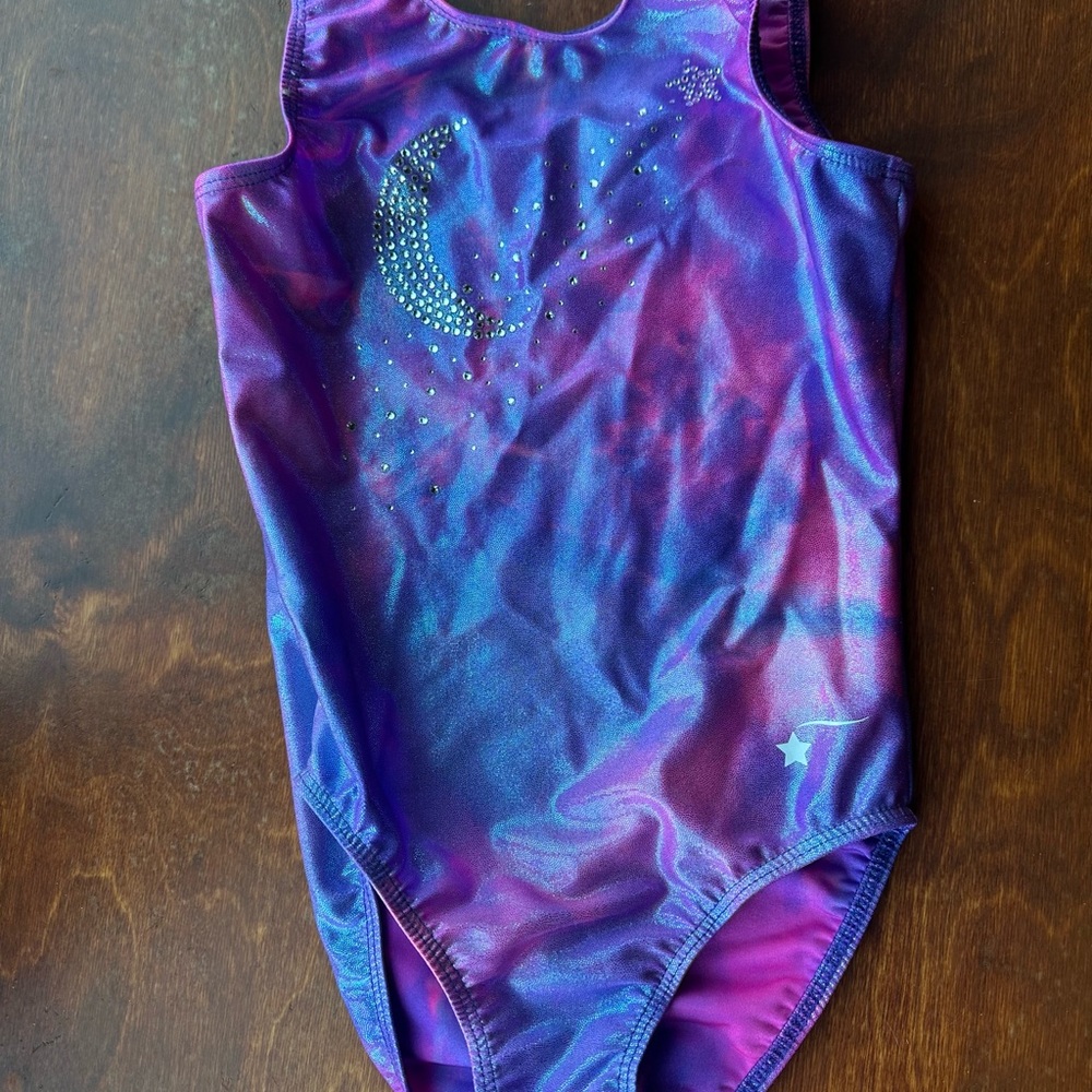Destira To the Moon leotard pink and purple child large